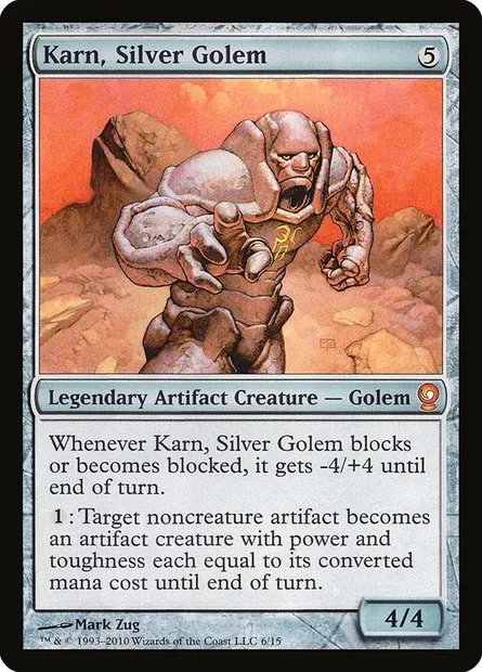 Karn, Golem d'argent, carte Magic V10 6 — extension From the Vault: Relics