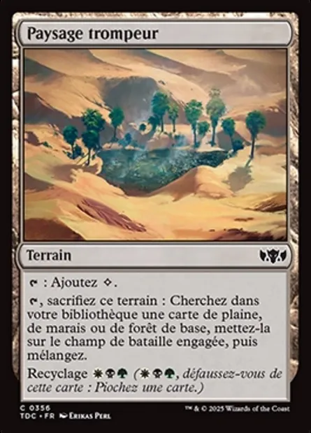 Paysage trompeur, carte Magic TDC 356 — extension Tarkir: Dragonstorm Commander
