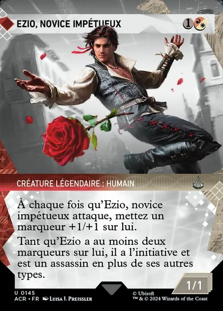 Ezio, novice impétueux, carte Magic ACR 145 — extension Assassin's Creed