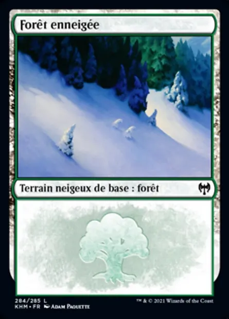 Forêt enneigée, carte Magic KHM 284 — extension Kaldheim