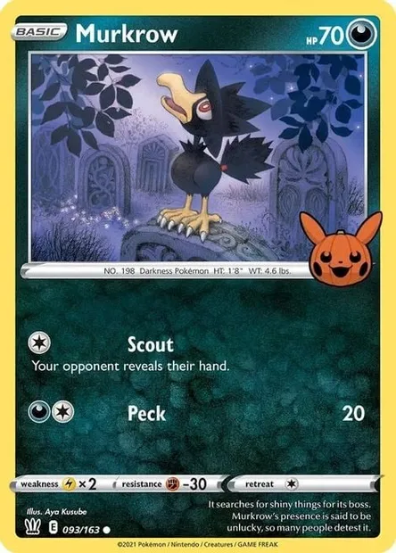 Murkrow, Pokémon card TOT22 093 — Trick or Trade set