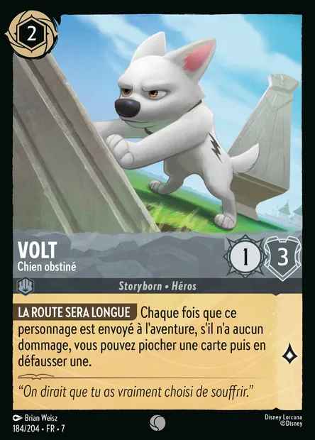 Volt - Chien obstiné, carte Disney Lorcana CH7-184 — extension L'île d'Archazia