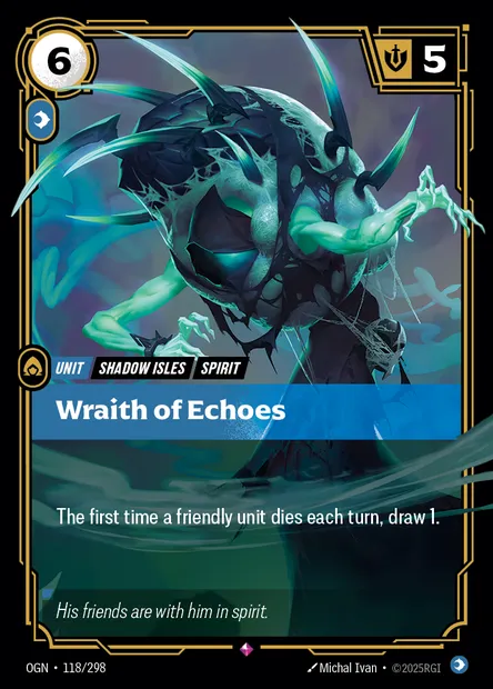 Wraith of Echoes, carte Riftbound OGN 118 — extension Origins
