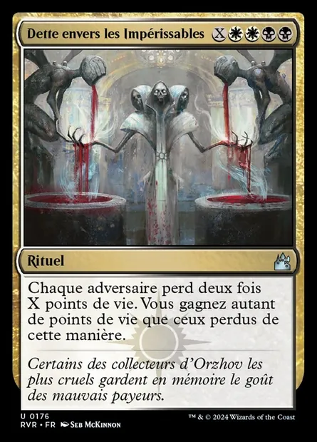 Dette envers les Impérissables, carte Magic RVR 176 — extension Ravnica Remastered