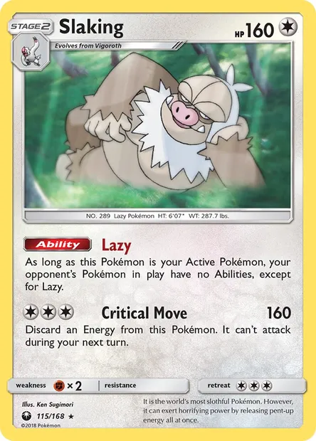 Slaking, Pokémon card CES 115 — Celestial Storm set