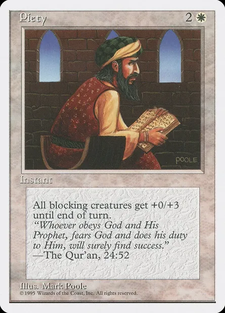 Piété, carte Magic 4ED 41 — extension Quatrième Edition
