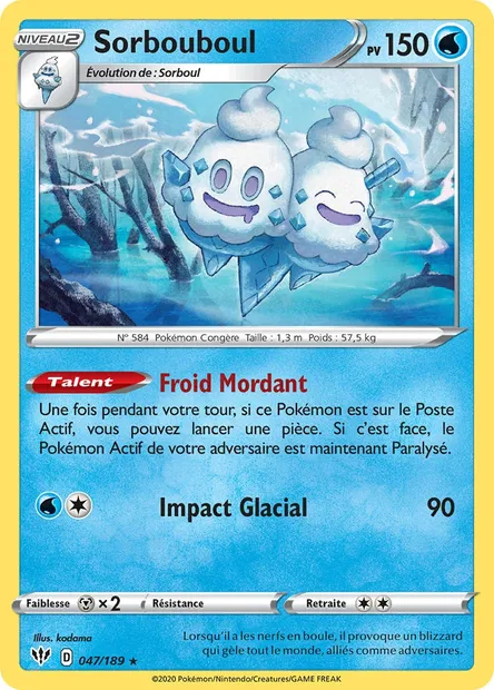 Sorbouboul, carte Pokémon DAA 47 — extension Ténèbres Embrasées