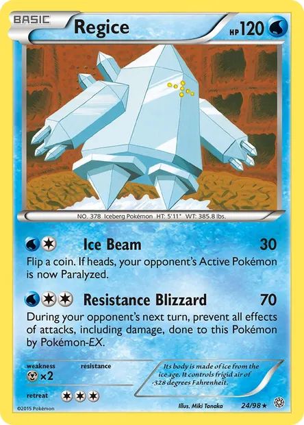 Regice, Pokémon card AOR 24 — Ancient Origins set