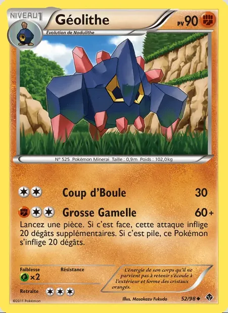 Géolithe, carte Pokémon EPO 52 — extension Pouvoirs Émergents