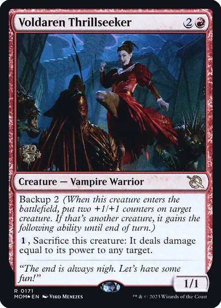 Voldaren Thrillseeker, Magic card PMOM 171s — March of the Machine Promos set