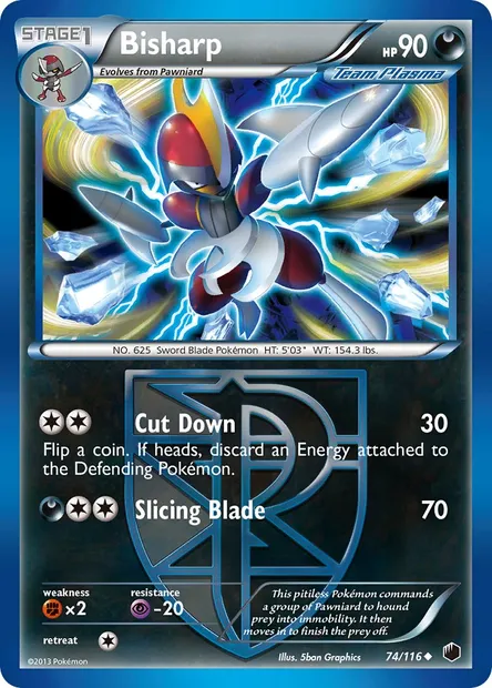 Bisharp, Pokémon card PLF 74 — Plasma Freeze set