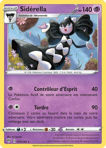 Sidérella, carte Pokémon DAA 75 — extension Ténèbres Embrasées