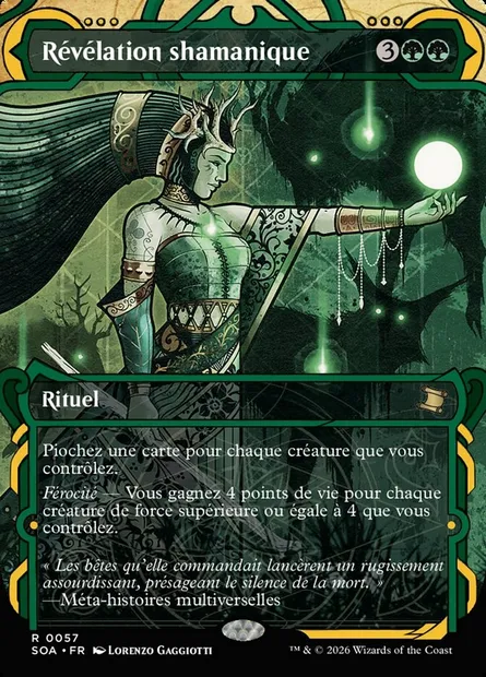 Révélation shamanique, carte Magic SOA 57 — extension Secrets of Strixhaven Mystical Archive
