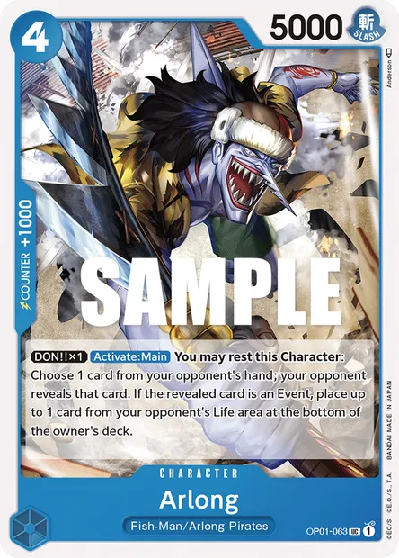 Arlong, One Piece card OP01-063 — ROMANCE DAWN set