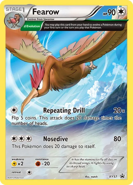 Fearow, Pokémon card XY 57 — XY Black Star Promos set