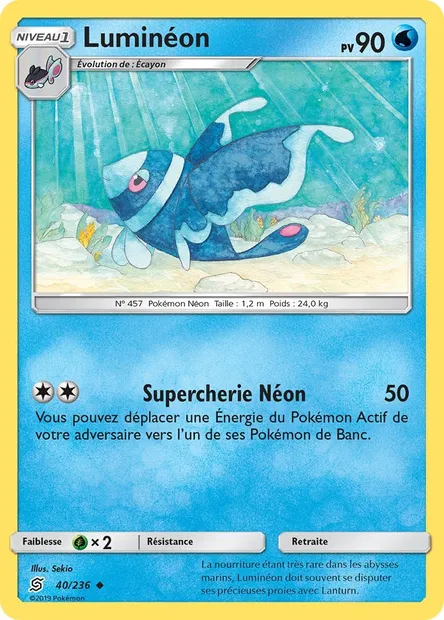 Luminéon, carte Pokémon UNM 40 — extension Harmonie des Esprits