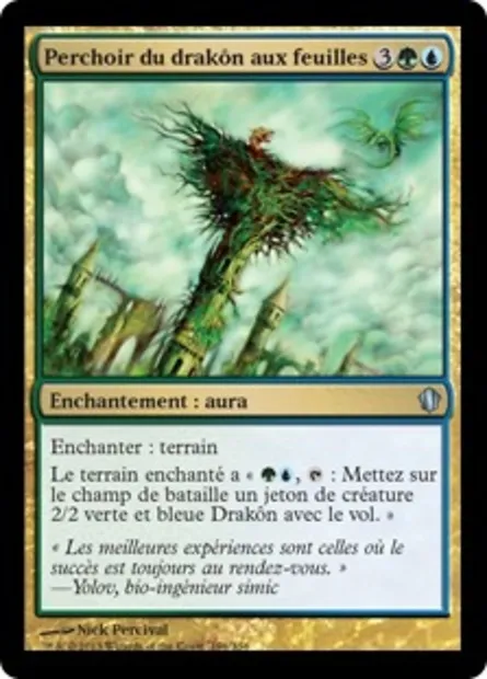 Perchoir du drakôn aux feuilles, carte Magic C13 196 — extension Commander 2013