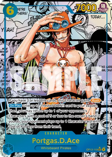 Portgas.D.Ace, One Piece card OP13-119 — CARRYING ON HIS WILL set