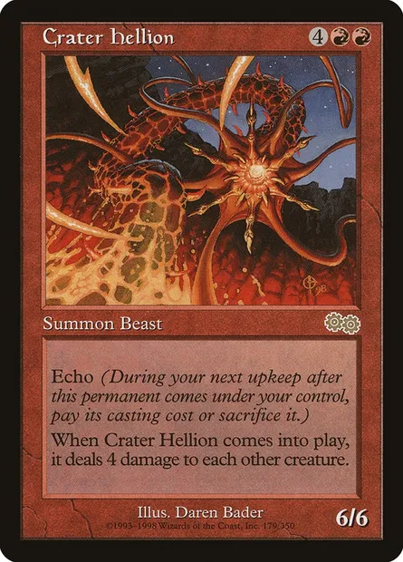 Crater Hellion, Magic card USG 179 — Urza's Saga set