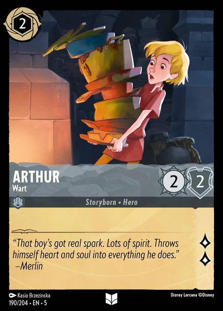 Arthur - Wart, Disney Lorcana card CH5-190 — Shimmering Skies set