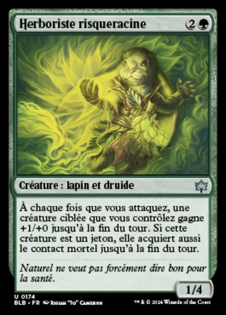 Herboriste risqueracine, carte Magic BLB 174 — extension Bloomburrow