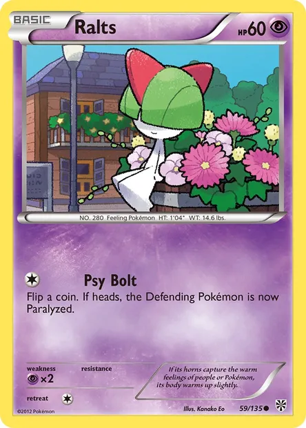 Ralts, Pokémon card PLS 59 — Plasma Storm set
