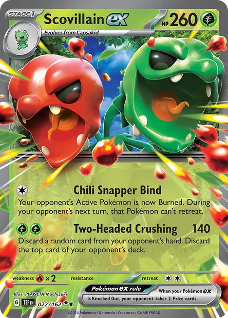 Scovillain ex, Pokémon card TEF 022 — Temporal Forces set
