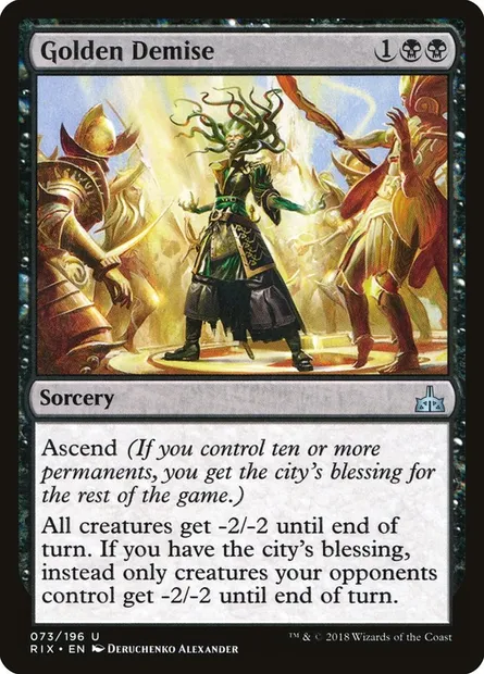 Golden Demise, Magic card RIX 73 — Rivals of Ixalan set
