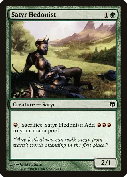 Satyr Hedonist, Magic card DDL 47 — Duel Decks: Heroes vs. Monsters set