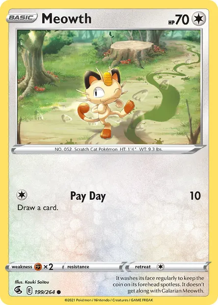Meowth, Pokémon card FST 199 — Fusion Strike set