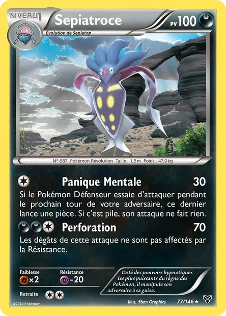 Sepiatroce, carte Pokémon XY 77 — extension XY