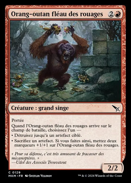 Orang-outan fléau des rouages, carte Magic MKM 129 — extension Murders at Karlov Manor