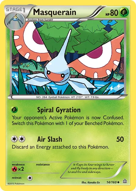 Masquerain, Pokémon card PRC 14 — Primal Clash set