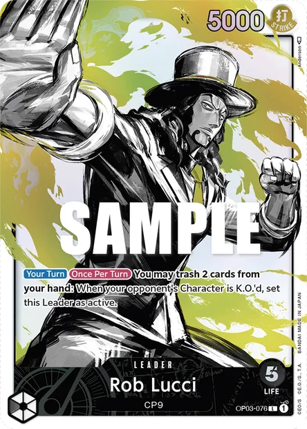Rob Lucci, One Piece card OP03-076 — PILLARS OF STRENGTH set