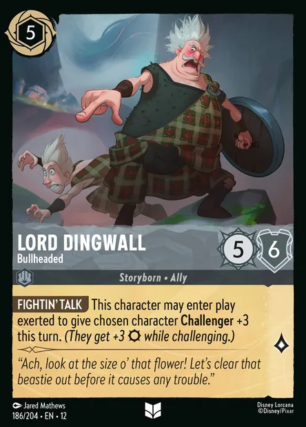 Lord Dingwall - Bullheaded, Disney Lorcana card CH12-186 — Wilds Unknown set