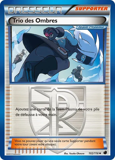 Trio des Ombres, carte Pokémon PLF 102 — extension Glaciation Plasma