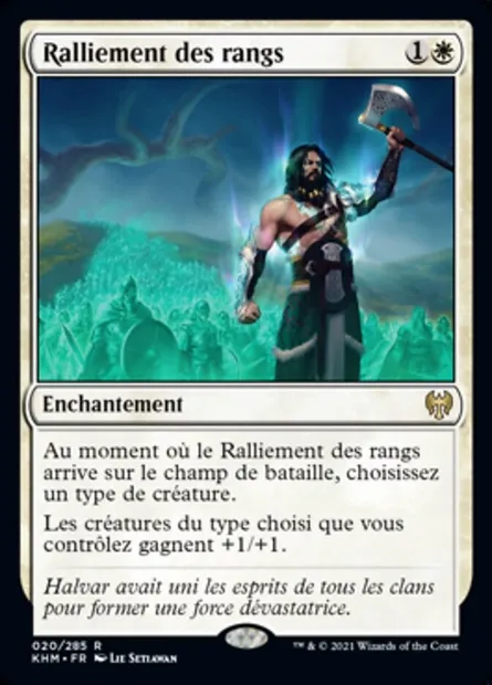 Ralliement des rangs, carte Magic KHM 20 — extension Kaldheim
