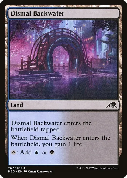 Dismal Backwater, Magic card NEO 267 — Kamigawa: Neon Dynasty set