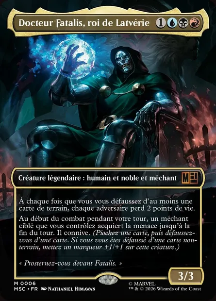 Docteur Fatalis, roi de Latvérie, carte Magic MSC 6 — extension Marvel Super Heroes Commander