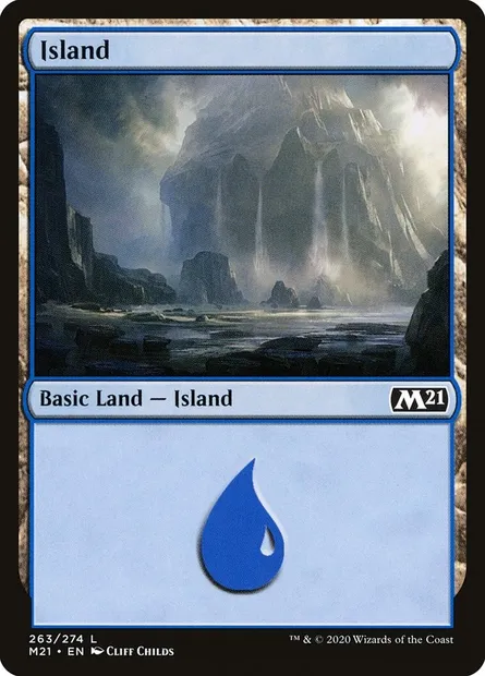 Island, Magic card M21 263 — Core Set 2021 set