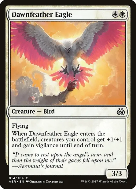Dawnfeather Eagle, Magic card AER 14 — Aether Revolt set