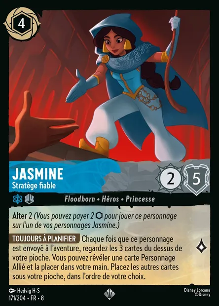 Jasmine - Stratège fiable, carte Disney Lorcana CH8-171 — extension Le Règne de Jafar