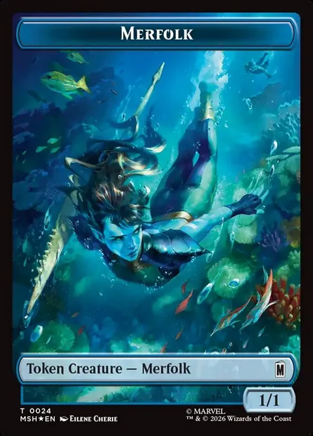 Merfolk, Magic card TMSH 24 — Marvel Super Heroes Tokens set