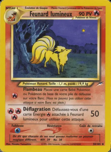 Feunard lumineux, carte Pokémon NDE 50 — extension Neo Destiny