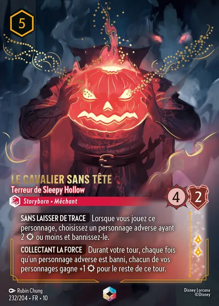 Le Cavalier sans tête - Terreur de Sleepy Hollow, carte Disney Lorcana CH10-232 — extension Lueurs dans les Profondeurs