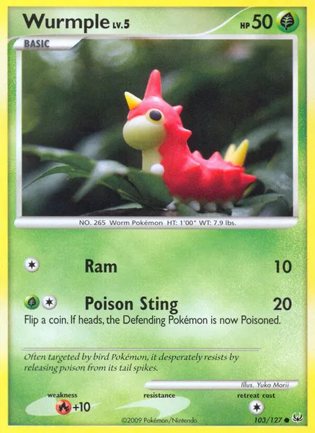 Wurmple, Pokémon card PL 103 — Platinum set