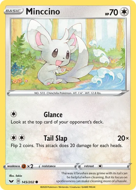 Minccino, Pokémon card SSH 145 — Sword & Shield set