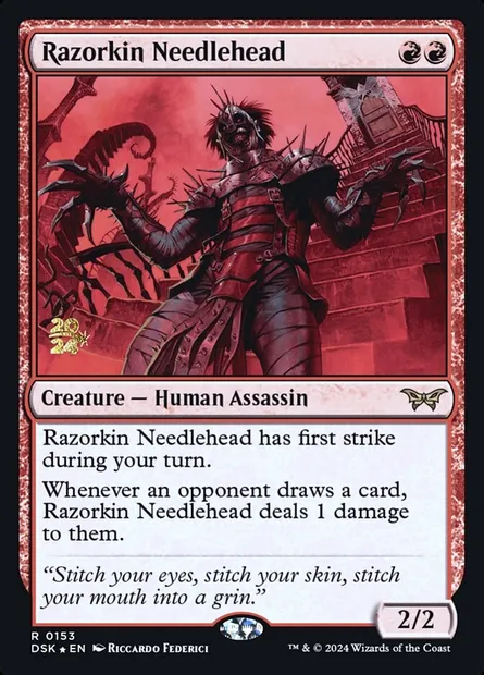 Razorkin Needlehead, Magic card PDSK 153s — Duskmourn: House of Horror Promos set