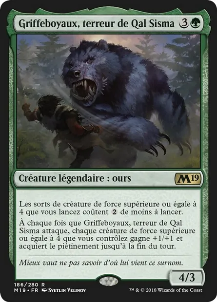 Griffeboyaux, terreur de Qal Sisma, carte Magic M19 186 — extension Core Set 2019