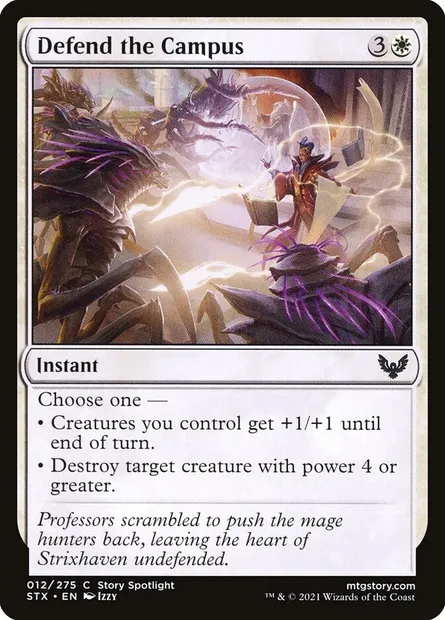 Defend the Campus, Magic card STX 12 — Strixhaven: School of Mages set